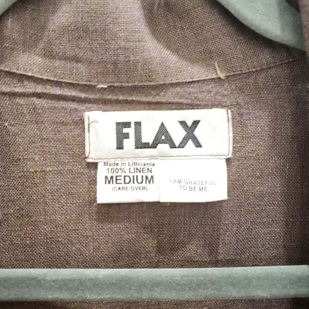 FLAX Brown Button Down Lightweight Linen Jacket Size Medium - Picture 7 of 8